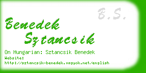 benedek sztancsik business card